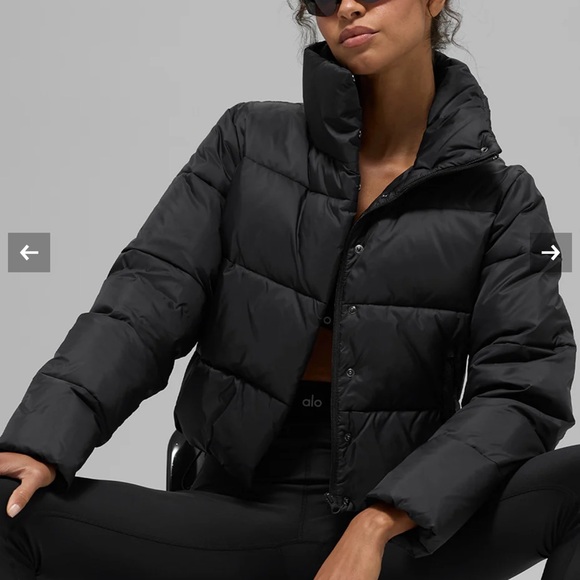 NWT!!! ALO Yoga Gold Rush Black Puffer Coat, Sz Small - FIRM PRICE - Picture 3 of 11